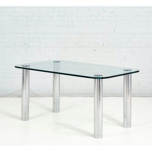 Pace Collection Chrome ad Glass Dining Table, 1970