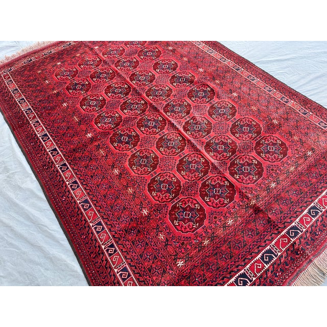 Tribal Fine Quality Red Bokhara Hand-Knotted Wool Rug - 7'9" X 5'5" For Sale - Image 3 of 16
