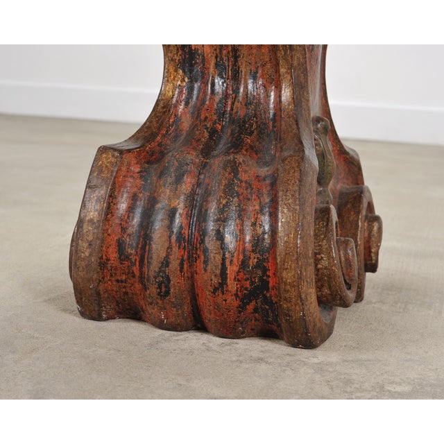 Italian Baroque Carved Gilt Fragment Pedestal Drink Table For Sale - Image 16 of 18