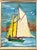 Petite Vintage Expressionist Sailboat Seascape in Amazing 2-Tone Double Frame, Glazed For Sale - Image 11 of 13