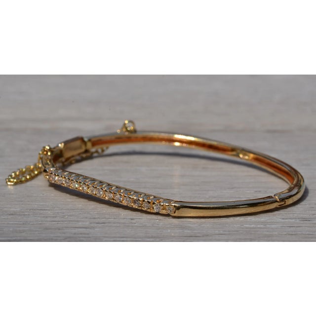 Contemporary The Wasco: Contemporary Yellow Gold and Diamond Bangle Bracelet For Sale - Image 3 of 9
