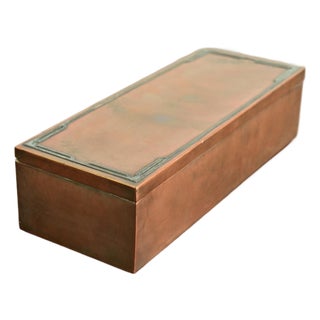 Silver Crest Arts & Crafts Sterling Silver on Bronze Cigar Box or Humidor For Sale
