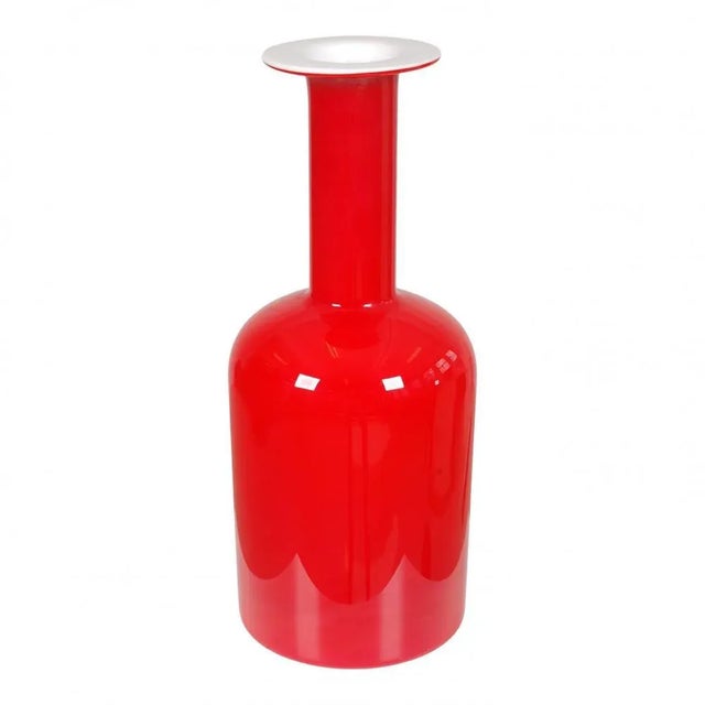 Red Glass Vase from Otto Brauer Holmegaard For Sale - Image 3 of 3