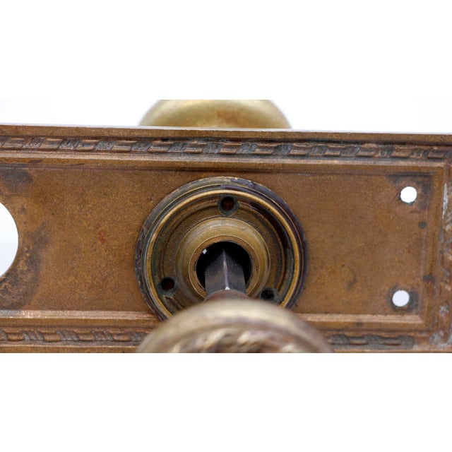 Antique Bronze Norwalk Fontenoy Door Knob Set For Sale - Image 6 of 9