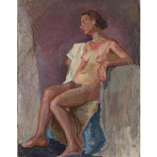 Vintage Erotic Nude Oil Painting, Ukrainian Artist Sokolovsky, 1960s 78-60 For Sale