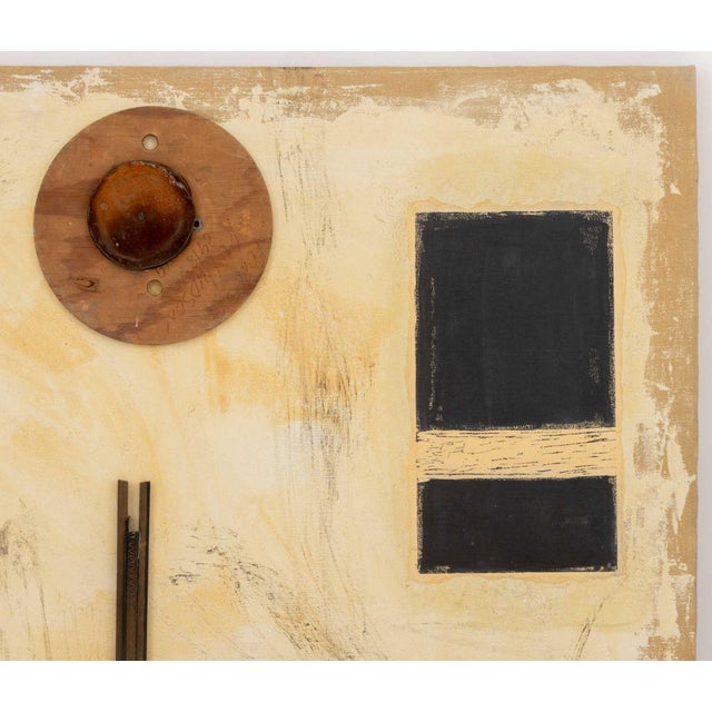 Roni Nicholson (American, XX), "A Life #1", Mixed Media on Linen with Assemblage Elements, 1998, signed, titled, and dated...