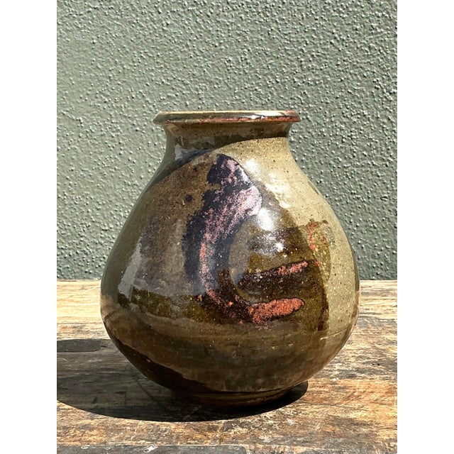 Vintage Original Studio Pottery Swirl Vase For Sale - Image 10 of 12