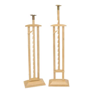 Pair of Large Oversize Adjustable Candle Holders Sticks For Sale