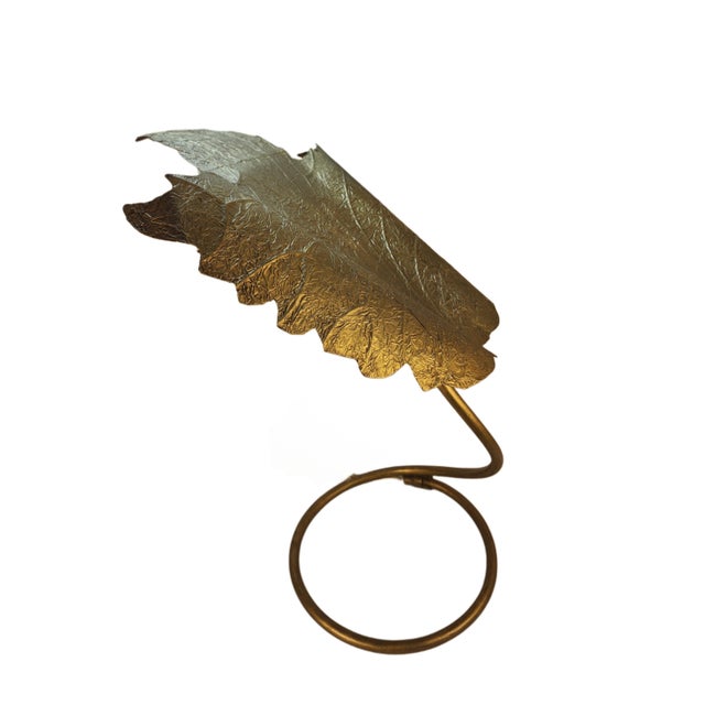 Curtis Jere Mid-Century Modern Brass "Lotus" Leaf Table Lamp — Attributed to Curtis Jeré For Sale - Image 4 of 9