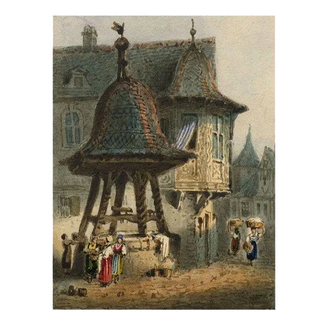 After Samuel Prout, Ober Lahnstein on the Rhine, 1830s, Watercolour For Sale