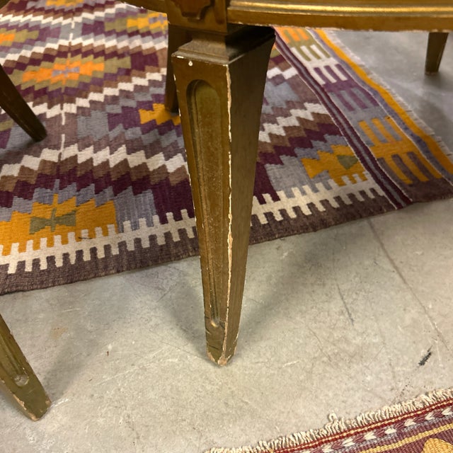 1960s Gold Tufted Velvet and Wood Arm Chairs a Pair For Sale - Image 9 of 12