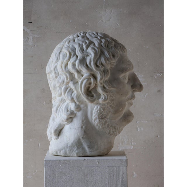 Stone Antique Marble Bust of the Emperor Nero, 1800s For Sale - Image 7 of 8