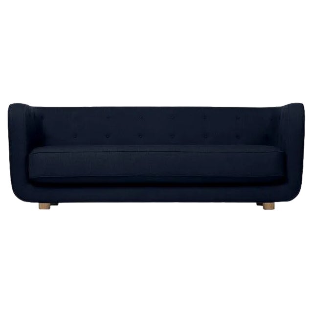 Blue and Smoked Oak Raf Simons Vidar 3 Vilhelm Sofa by Lassen For Sale