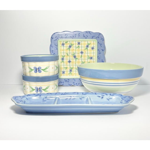 Pfaltzgraff “Summer Breeze” 5-Piece Ceramic Dinnerware Serving Set Excellent condition. No chips, cracks, or fleabites....