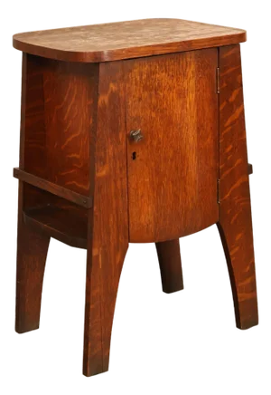 Antique Mission Oak Smoke Stand Bedside Cabinet