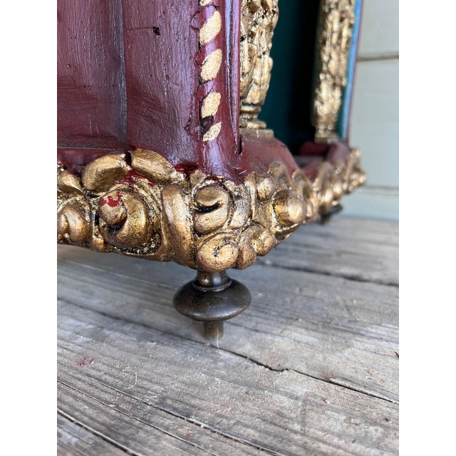 19th Century Italian Carved Polychrome Giltwood & Painted Tabernacle Box or Home Altar For Sale - Image 12 of 13
