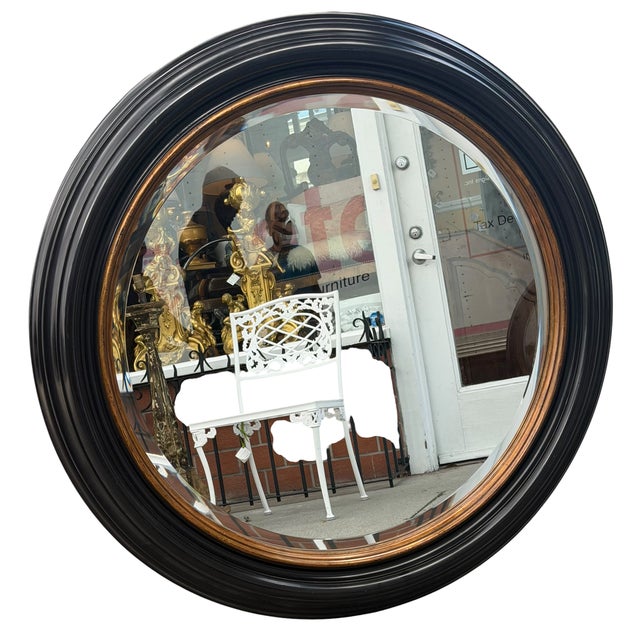 Rose Tarlow Rose Tarlow Melrose House Regency Black & Gold Round Portal Mirror - 1 of 2 For Sale - Image 4 of 4