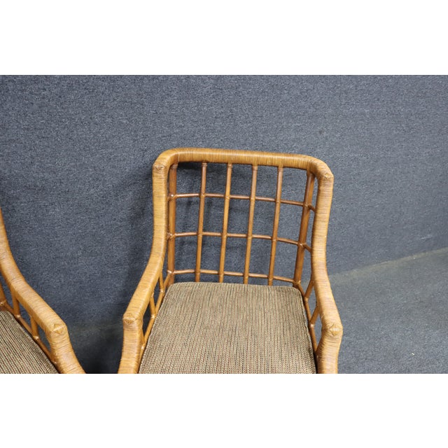 Pair of Braxton Culler Split Reed Bamboo Lounge Chairs For Sale - Image 10 of 16