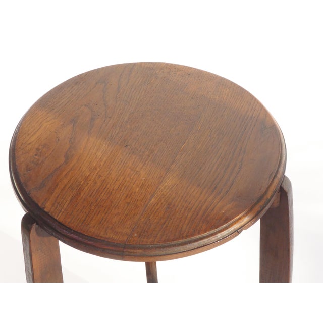 Amsterdam School Oak 2-Tiered Pedestal Plant Stand, 1920s For Sale - Image 6 of 10