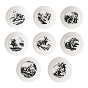 Vintage Spanish Bidasoa Bullfighting Porcelain Plates by Antonio Casero Set of 8