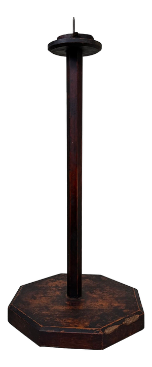 Antique Japanese Wooden Shokudai Candleholder, 1870s