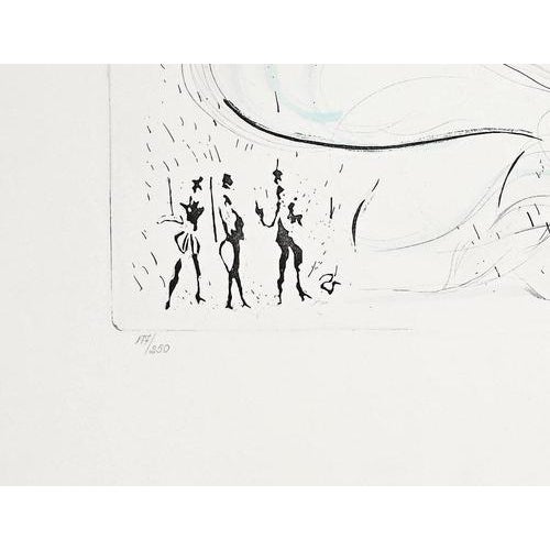 Nude Figurative Composition, Edition of 250, 1970s, Lithograph For Sale - Image 3 of 4