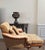 Boho Chic American-Made Luxury Ricardo Leather/Fabric Chair and Ottoman Set by King Hickory. For Sale - Image 3 of 12