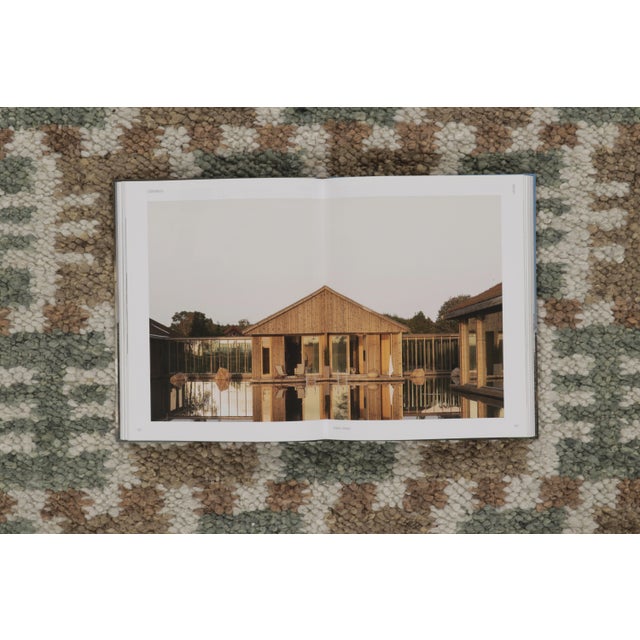 Rug & Kilim’s Scandinavian Style Square Flatweave With Brown and Blue Geometry For Sale - Image 9 of 10