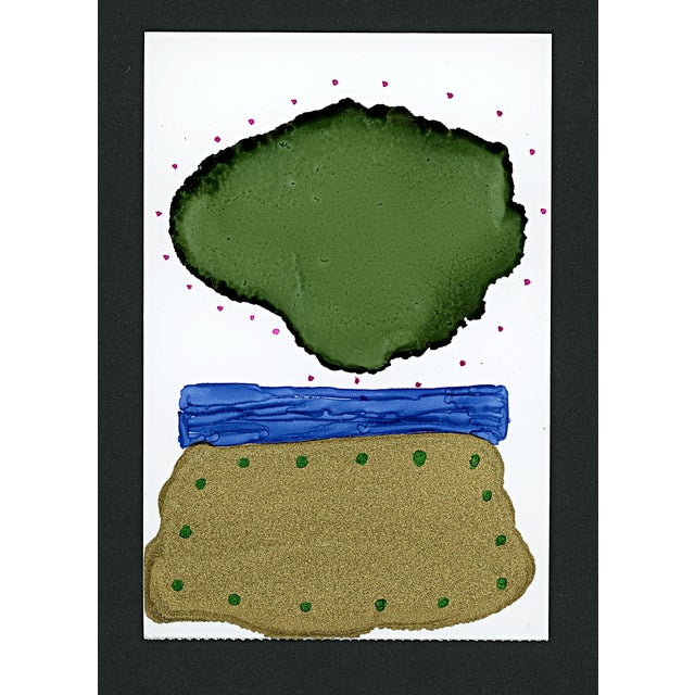 Contemporary Rothko Surprise #173 Green Over Gold and Blue For Sale - Image 3 of 5