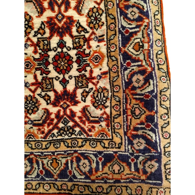 Persian Vintage Persian Qum Area Rug, Handwoven Wool, Allover Geometric Design For Sale - Image 3 of 7