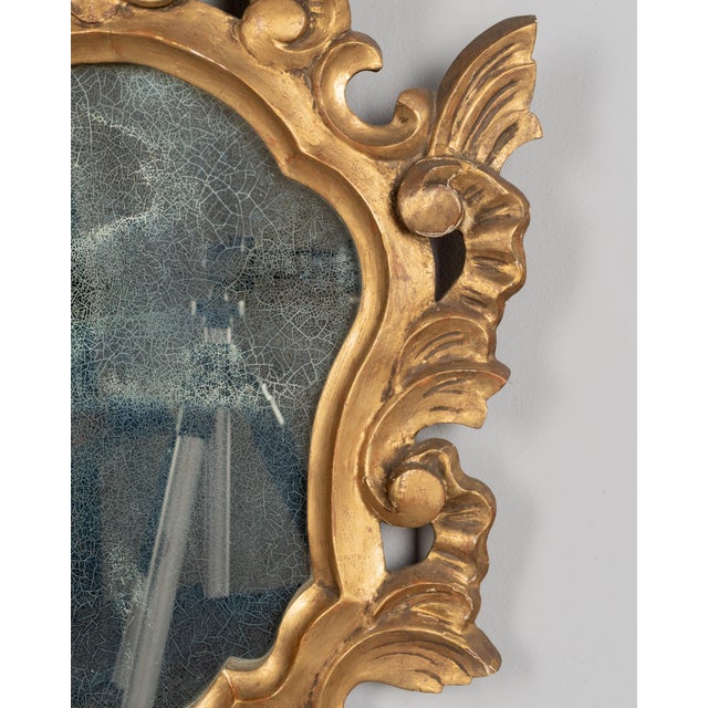 1920s French Baroque Giltwood Mirror, Hand-Carved For Sale - Image 5 of 8