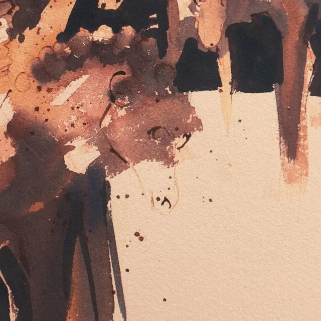 Brown 'Figures on Horseback' by Ben Abril, Los Angeles County Museum, Laguna Beach California For Sale - Image 8 of 10