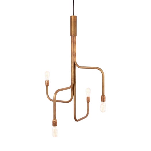 Strapatz Ceiling Lamp in Raw Brass by Sabina Grubbeson for Konsthantverk, Tyringe For Sale