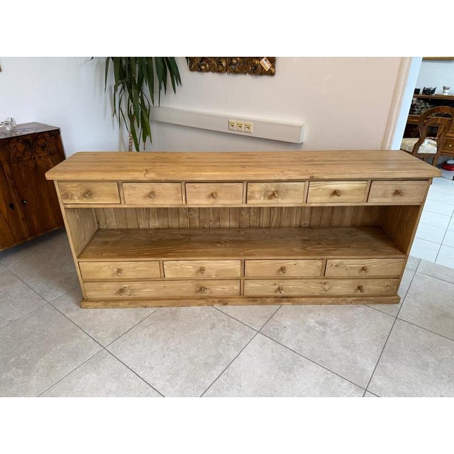 Wood Rustic 12-Drawer Sideboard For Sale - Image 7 of 12