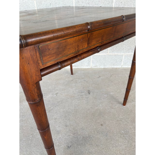 Vintage Italian Faux Bamboo Fruitwood Game Table For Sale In Philadelphia - Image 6 of 11
