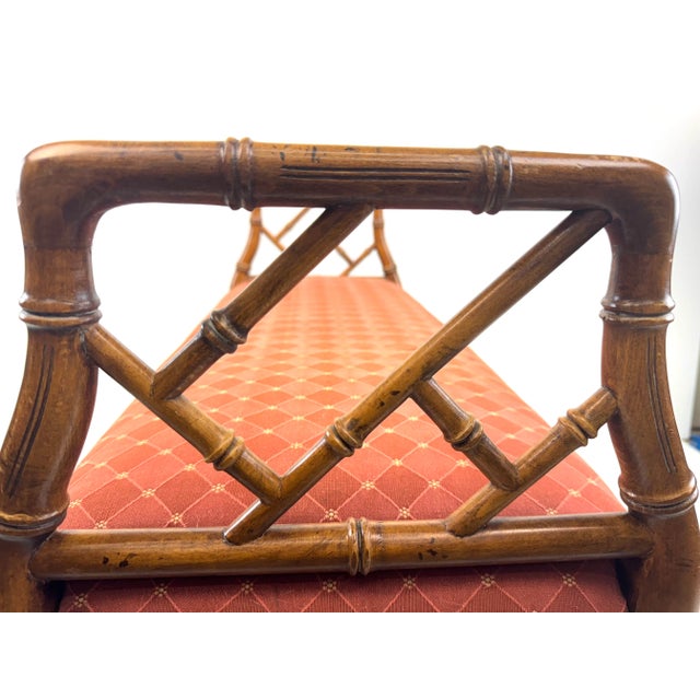 Mid-20th Century Faux Bamboo Hollywood Regency Bench by Century Chair Company For Sale - Image 9 of 16