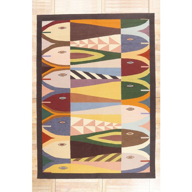 Contemporary Indian Kilim Rug, 10'02 X 14'02 For Sale - Image 10 of 10