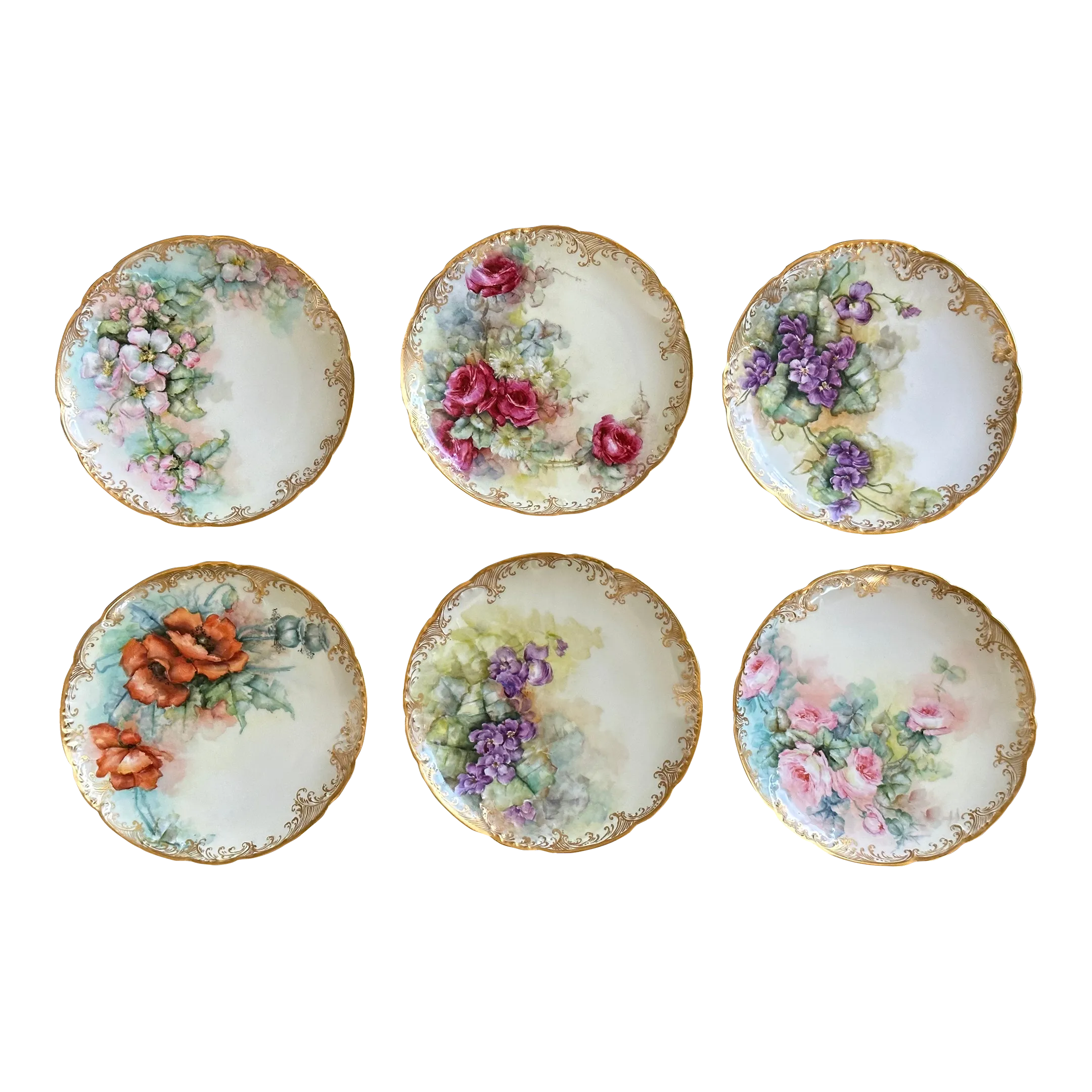 ★新品未使用　超美品★ フランス製HAVILAND デザートプレート　４枚 Haviland France Gold Rim Decorative Dessert Plate Set of 6 | Chairish