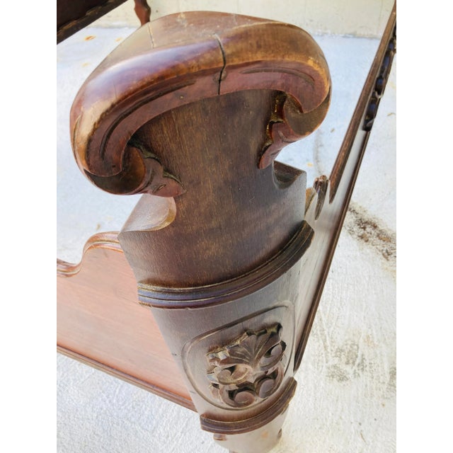 Brown Antique Carved Bed For Sale - Image 8 of 13