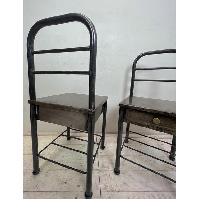 French Industrial Steel Nightstands, 1950s, Set of 2 For Sale - Image 15 of 17