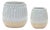 Ribbed Porcelain Vase with Two Tone Design (Set of 2) For Sale