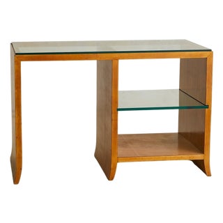 Italian Wood + Glass Desk in the Manner of Paolo Buffa, 1950s For Sale