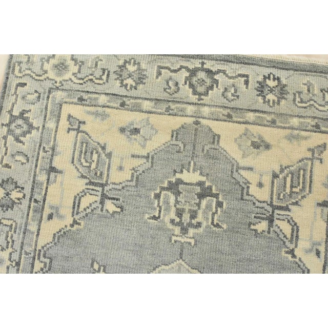 Heriz Rug 4' X 6'1'' Gray Wool Modern Hand-Knotted Oriental Carpet For Sale In Philadelphia - Image 6 of 12