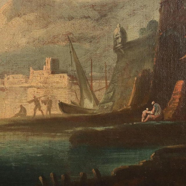 French School Artist, Port Scene, 1700s, Oil on Canvas, Framed For Sale - Image 6 of 13