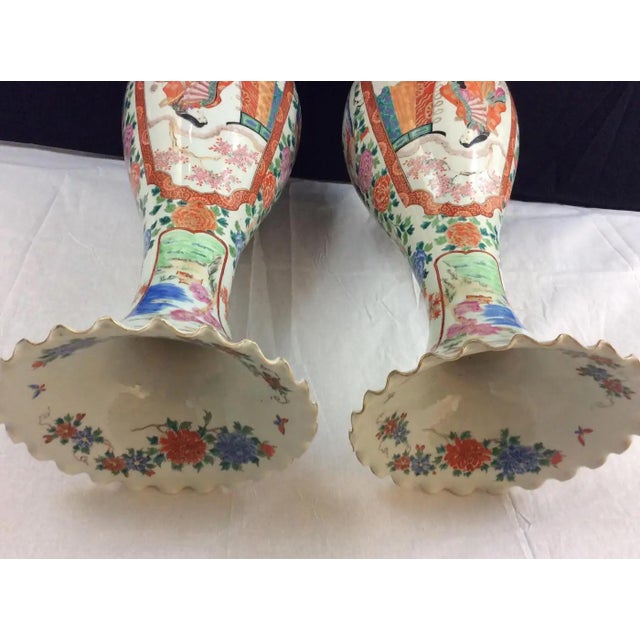 Pair of Large 19th Century Japanese Imari Porcelain Floor Vases, Meiji Period For Sale - Image 10 of 13