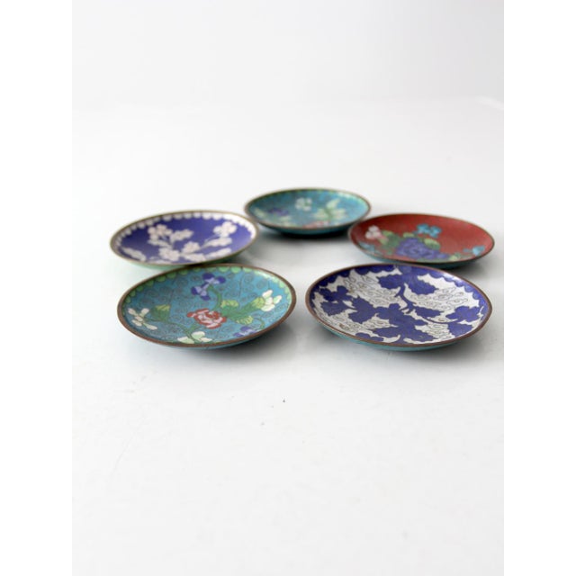 Antique Chinese Cloisonne Plates Set of 5 Chairish