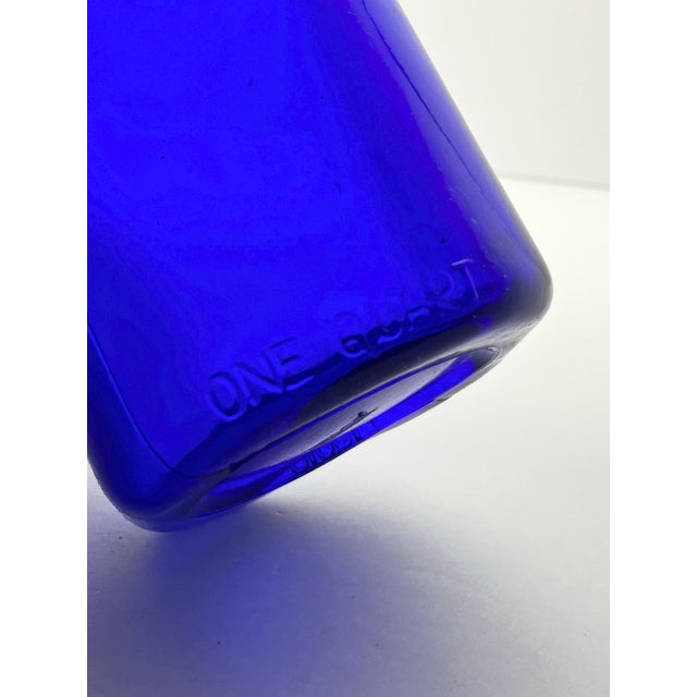 1930s Vintage Brookfield “Baby Top, Face” Cobalt Blue Glass Bottle For Sale - Image 9 of 11