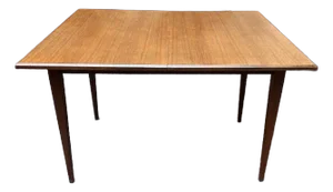 Mid Century Modern Extending Teak Dining Table W/ Butterfly Leaf by Meredew c.1960