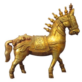 Horse Statue, 1960, Golden Wood For Sale