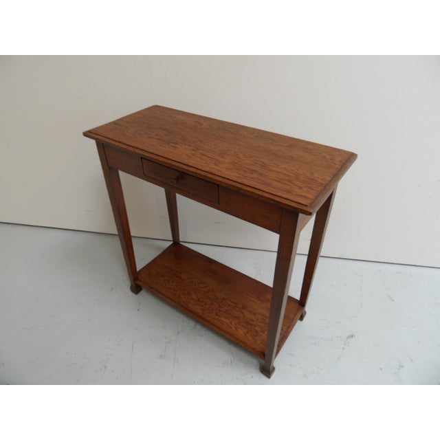 Antique Oak Side Table with Drawer, 1890s For Sale - Image 9 of 12